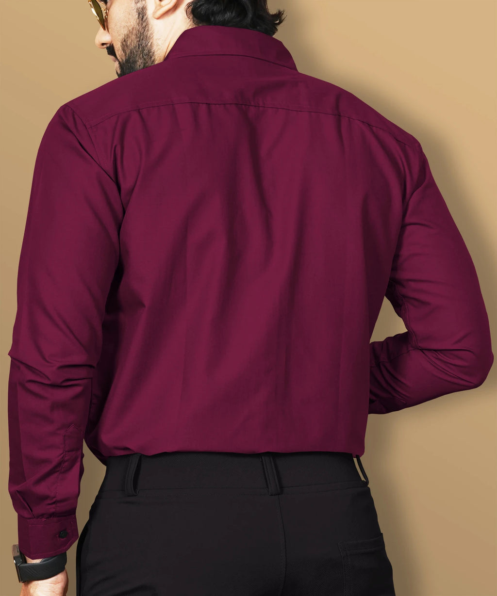 Men R Fit Solid Collar Casual Shirt